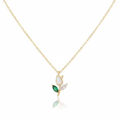 18K Gold Plated Tulip Flower Pendant Necklace