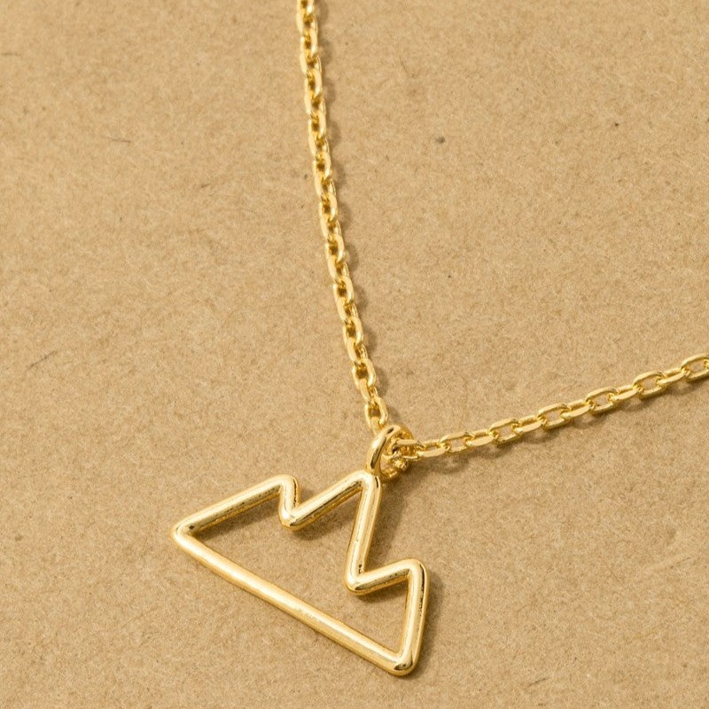 18K Gold Plated Wire Mountain Pendant Necklace