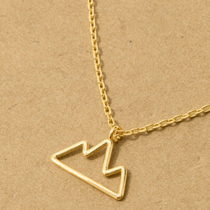 18K Gold Plated Wire Mountain Pendant Necklace