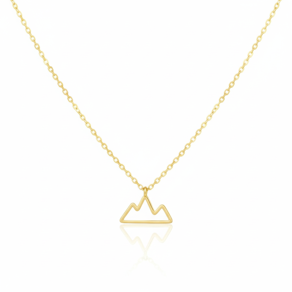 18K Gold Plated Wire Mountain Pendant Necklace