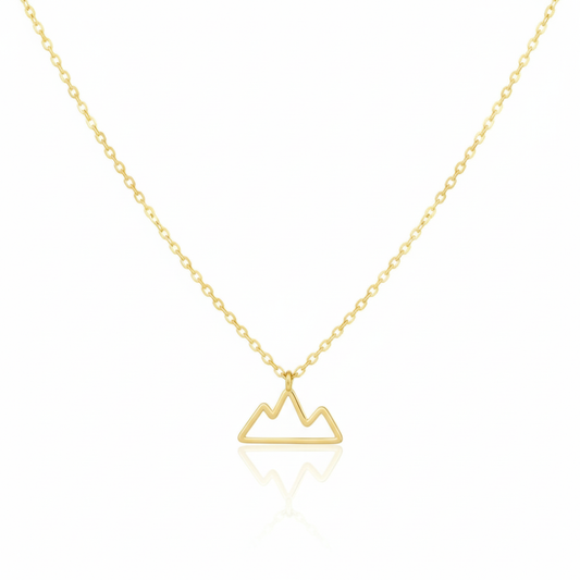 18K Gold Plated Wire Mountain Pendant Necklace
