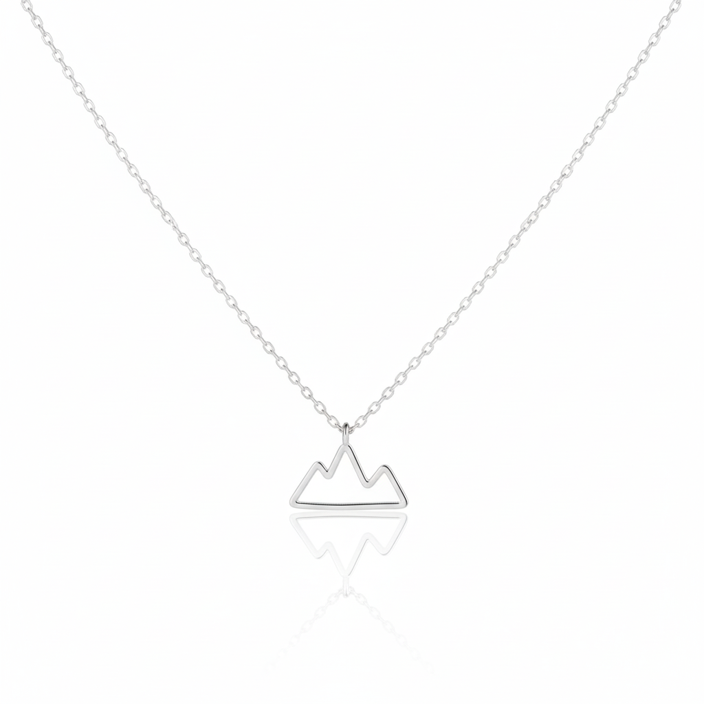 18K Gold Plated Wire Mountain Pendant Necklace