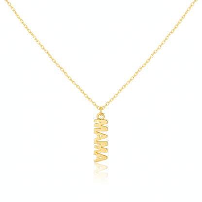 18K Gold Plated Flat Mama Pendant Necklace - Love Mi