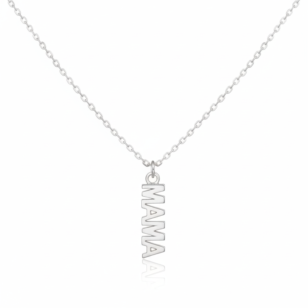 18K Gold Plated Flat Mama Pendant Necklace - Love Mi