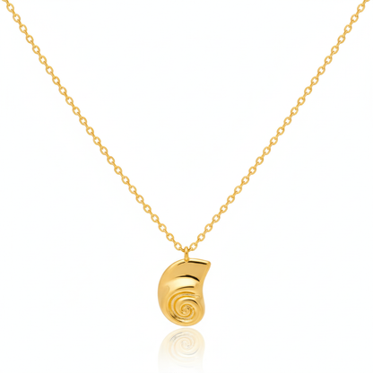 18K Gold Plated Flat Shell Pendant Necklace - Love Mi