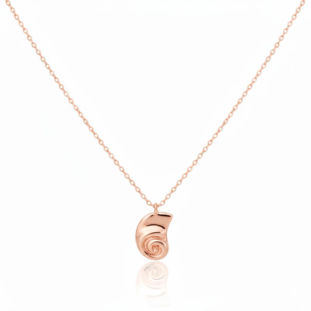18K Gold Plated Flat Shell Pendant Necklace - Love Mi