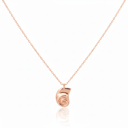 18K Gold Plated Flat Shell Pendant Necklace - Love Mi