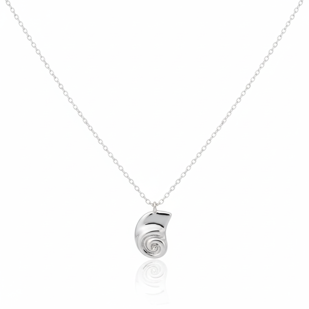 18K Gold Plated Flat Shell Pendant Necklace - Love Mi