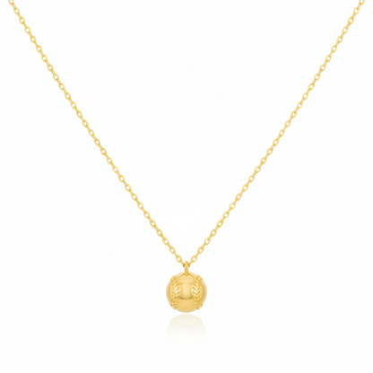 18K Game Day Gold Plated Half Baseball Pendant Necklace - Love Mi