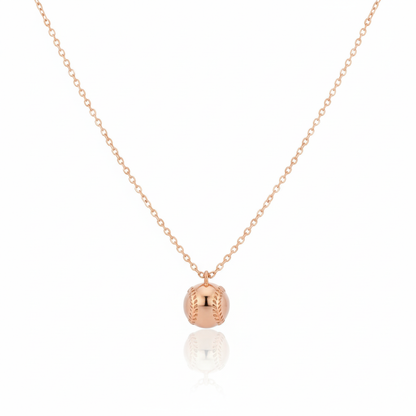 18K Game Day Gold Plated Half Baseball Pendant Necklace - Love Mi