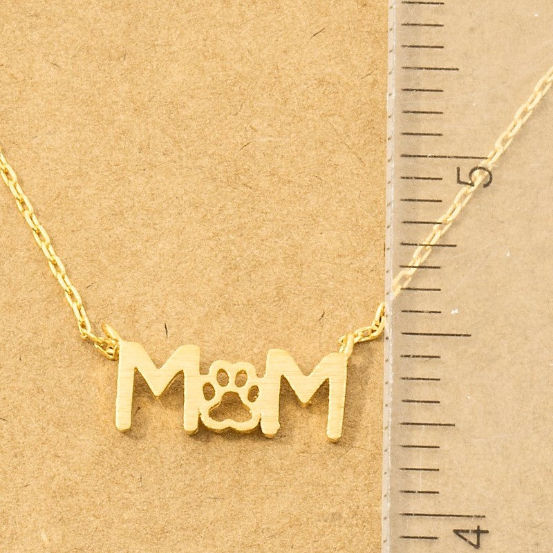 18K Gold Plated Paw Print Dog Mom Pendant Necklace - Love Mi