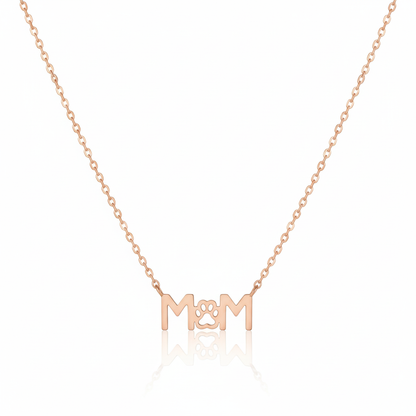 18K Gold Plated Paw Print Dog Mom Pendant Necklace - Love Mi