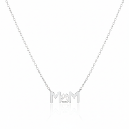 18K Gold Plated Paw Print Dog Mom Pendant Necklace - Love Mi