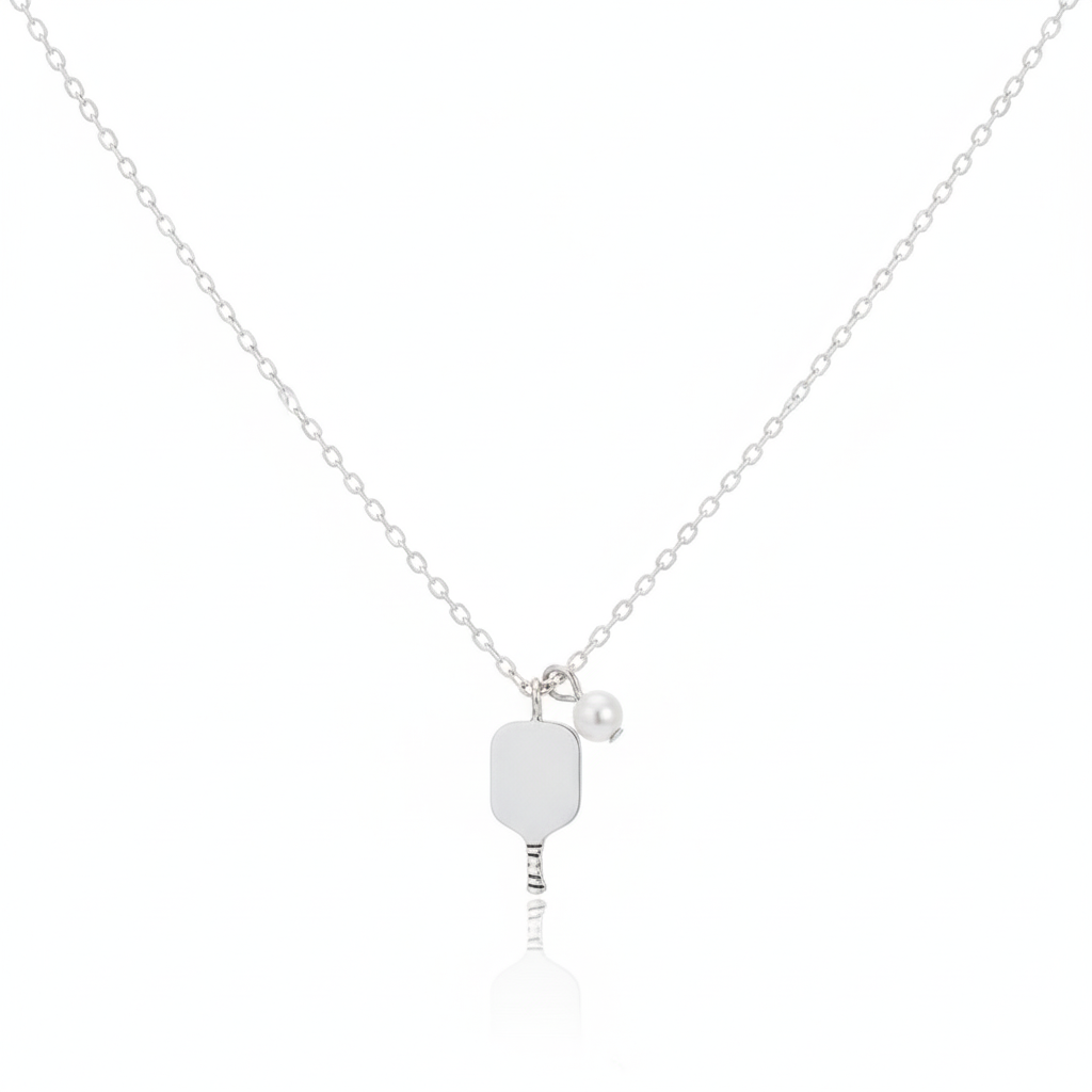 18K Gold Plated Pearl Pickle Ball Pendant Necklace - Love Mi