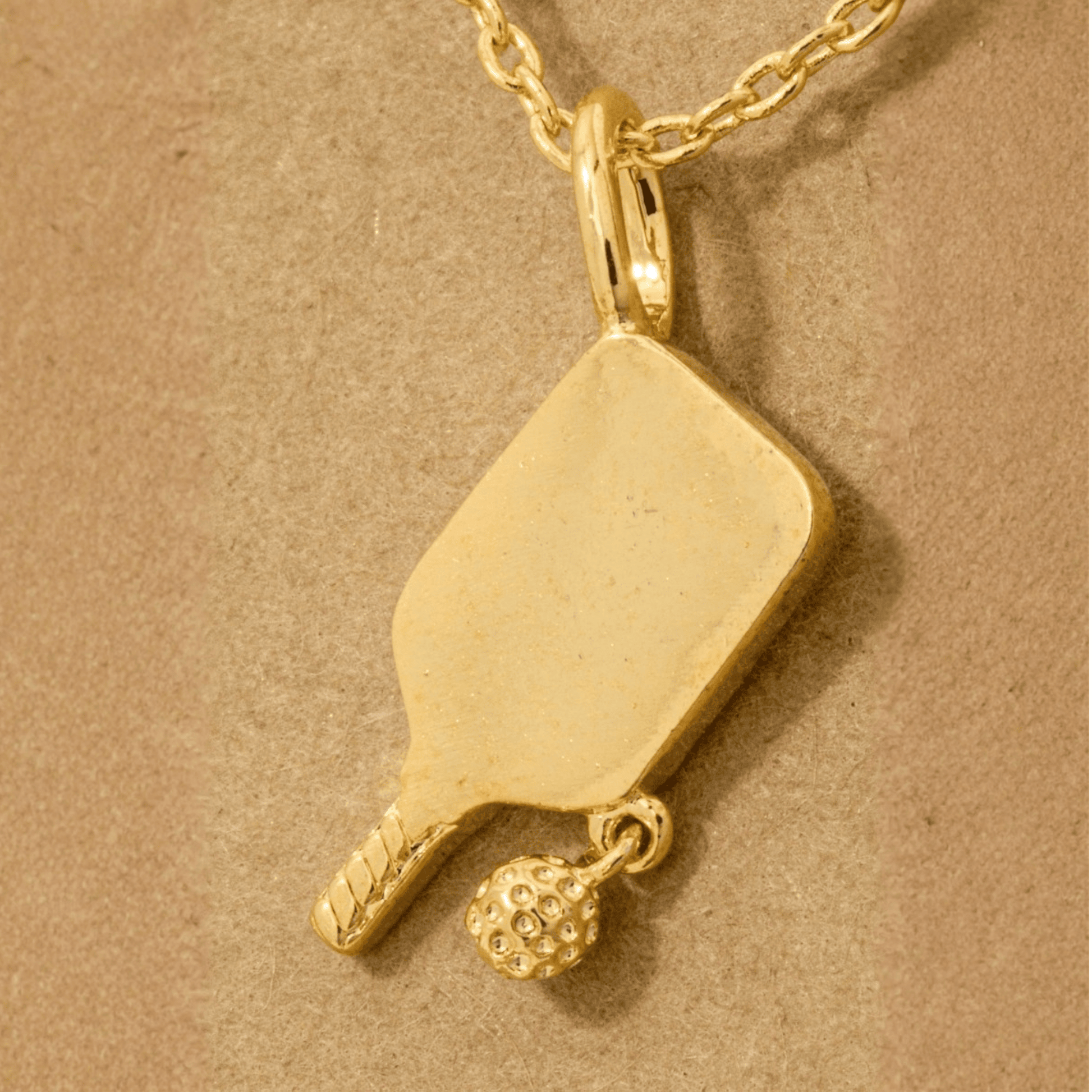 18K Gold Plated Pickle Ball Pendant Necklace - Love Mi