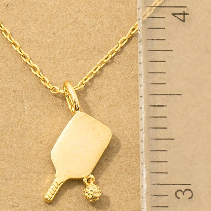 18K Gold Plated Pickle Ball Pendant Necklace - Love Mi