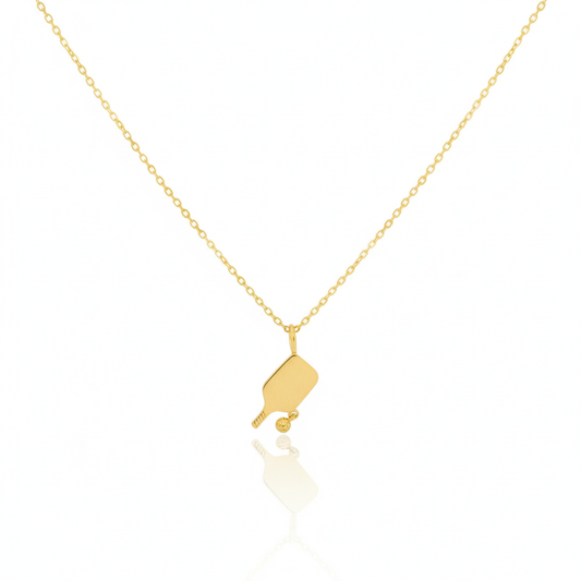 18K Gold Plated Pickle Ball Pendant Necklace - Love Mi