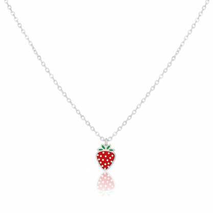 18K Gold Plated Epoxy Strawberry Pendant Necklace - Love Mi