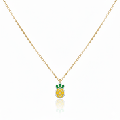 18K Gold Plated Epoxy Pineapple Pendant Necklace - Love Mi