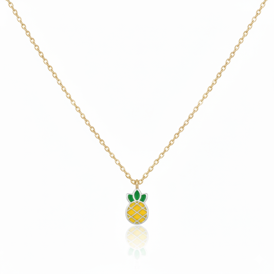 18K Gold Plated Epoxy Pineapple Pendant Necklace - Love Mi