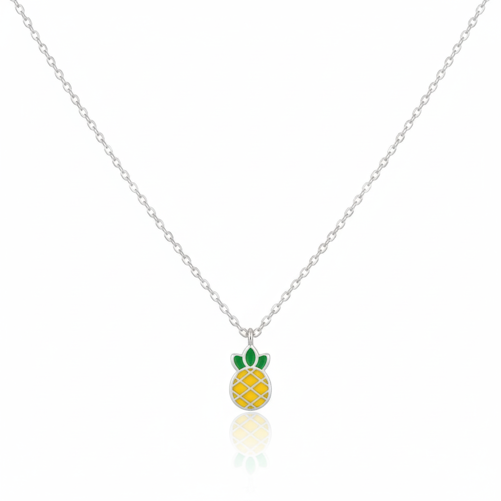 18K Gold Plated Epoxy Pineapple Pendant Necklace - Love Mi