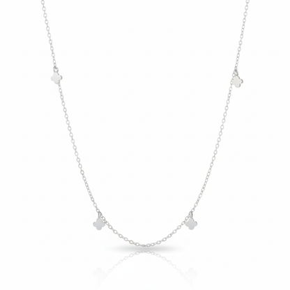 18K Gold Plated Mini Clover Station Charms Necklace - Love Mi