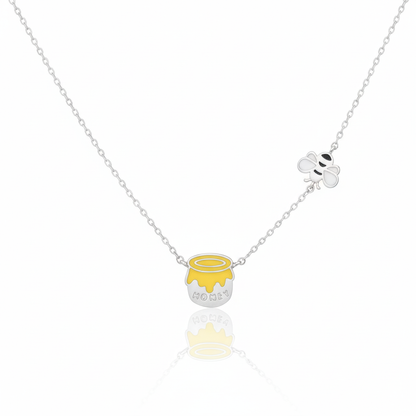 18K Gold Plated Epoxy Honey Pot Pendant Necklace - Love Mi