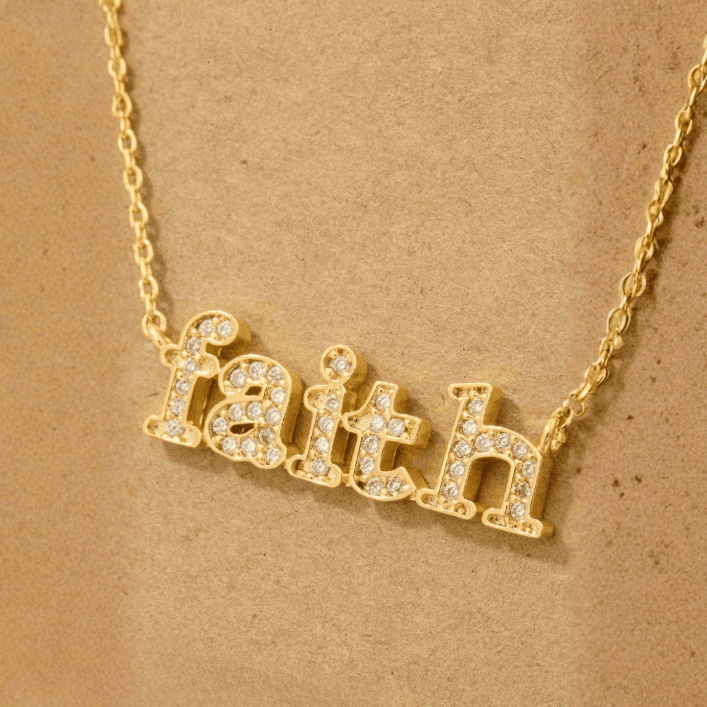 18K Gold Plated Faith Pendant Necklace