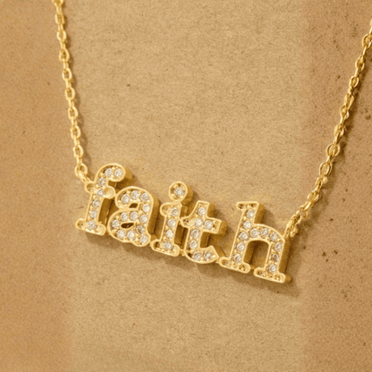 18K Gold Plated Faith Pendant Necklace