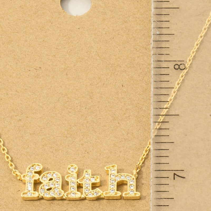 18K Gold Plated Faith Pendant Necklace