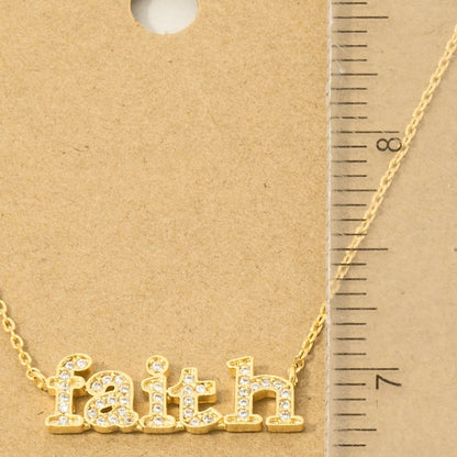 18K Gold Plated Faith Pendant Necklace