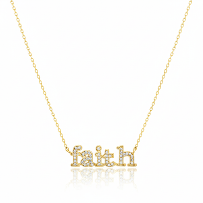 18K Gold Plated Faith Pendant Necklace