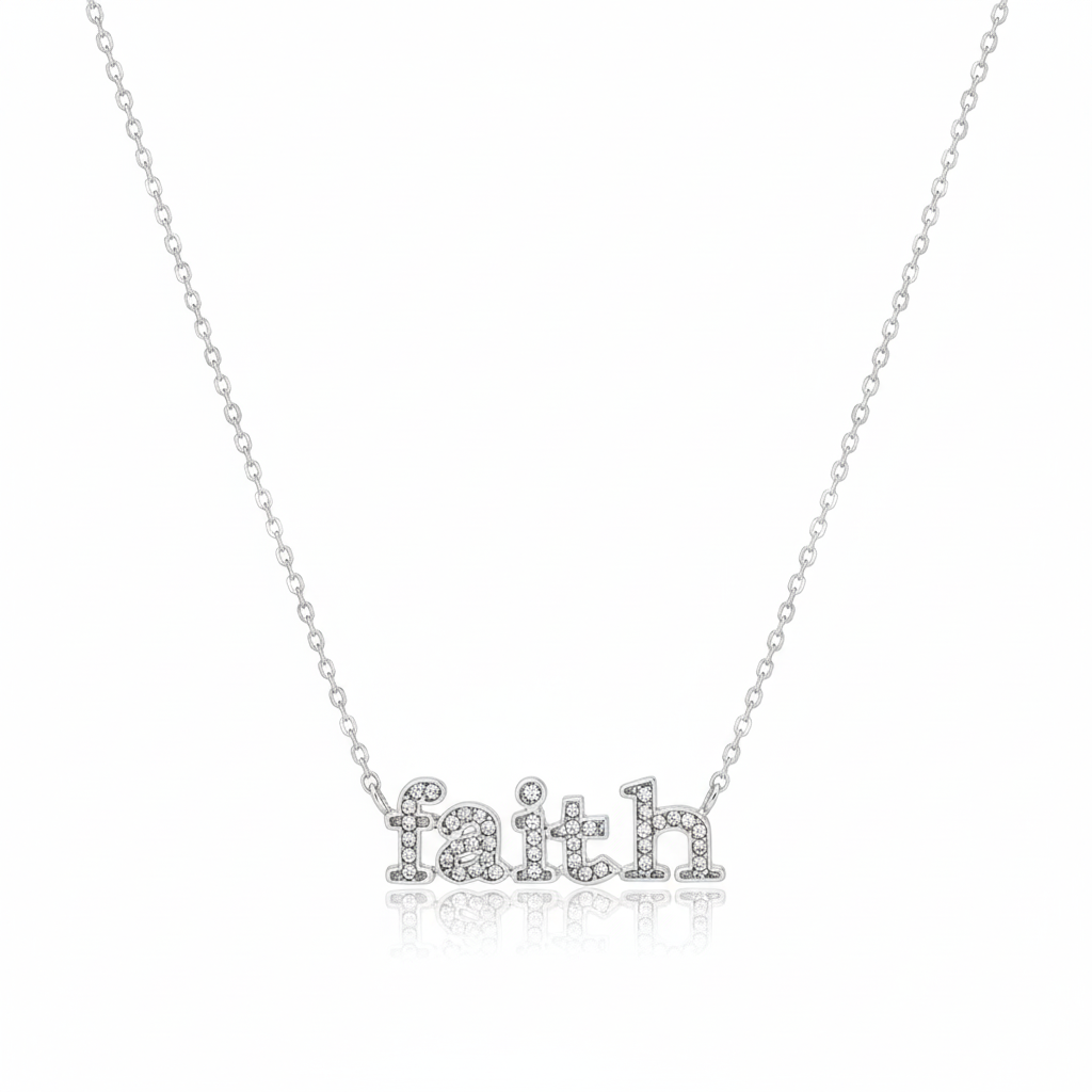 18K Gold Plated Faith Pendant Necklace