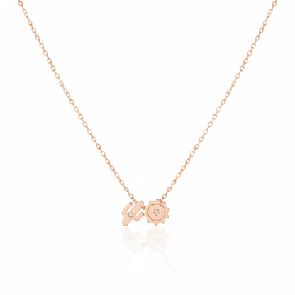 18K Gold Plated Cactus And Sun Charms Necklace