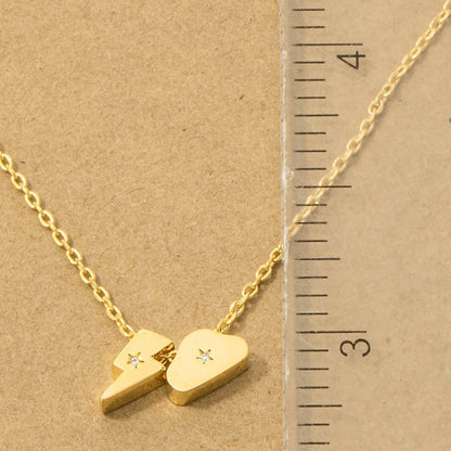 18K Gold Plated Lightning And Cloud Charms Necklace