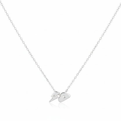 18K Gold Plated Lightning And Cloud Charms Necklace