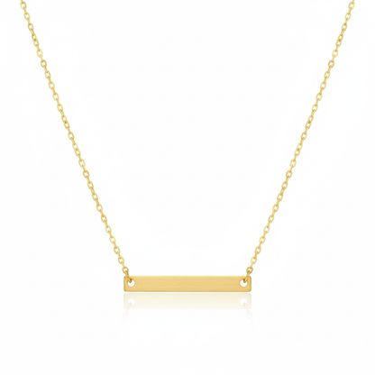 18K Gold Plated Dainty Bar Pendant Necklace - Love Mi