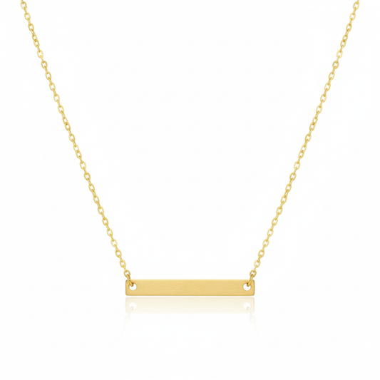 18K Gold Plated Dainty Bar Pendant Necklace - Love Mi