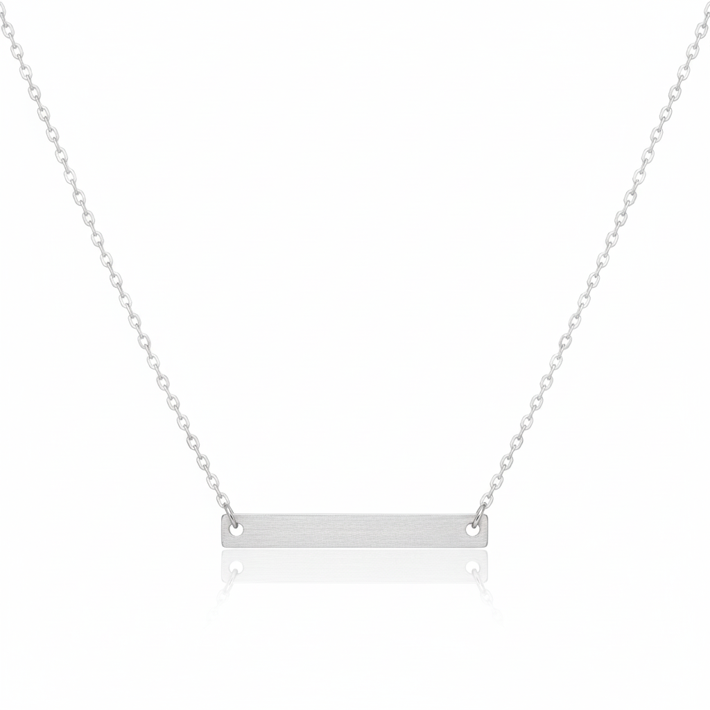 18K Gold Plated Dainty Bar Pendant Necklace - Love Mi