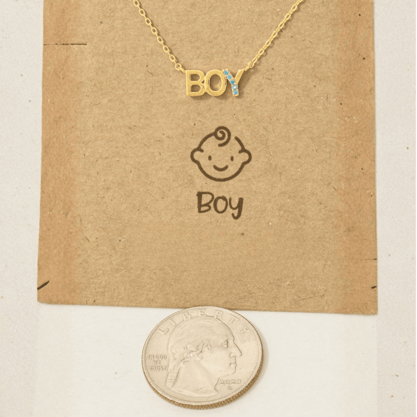 18K Gold Plated CZ Studded Boy Pendant Necklace