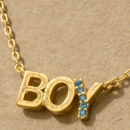 18K Gold Plated CZ Studded Boy Pendant Necklace
