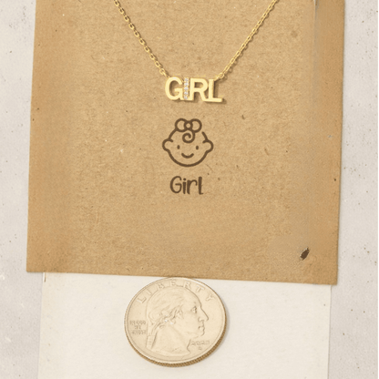 18K Gold Plated CZ Studded Girl Pendant Necklace