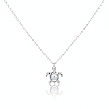 18K Gold Plated Pearl Turtle Pendant Necklace
