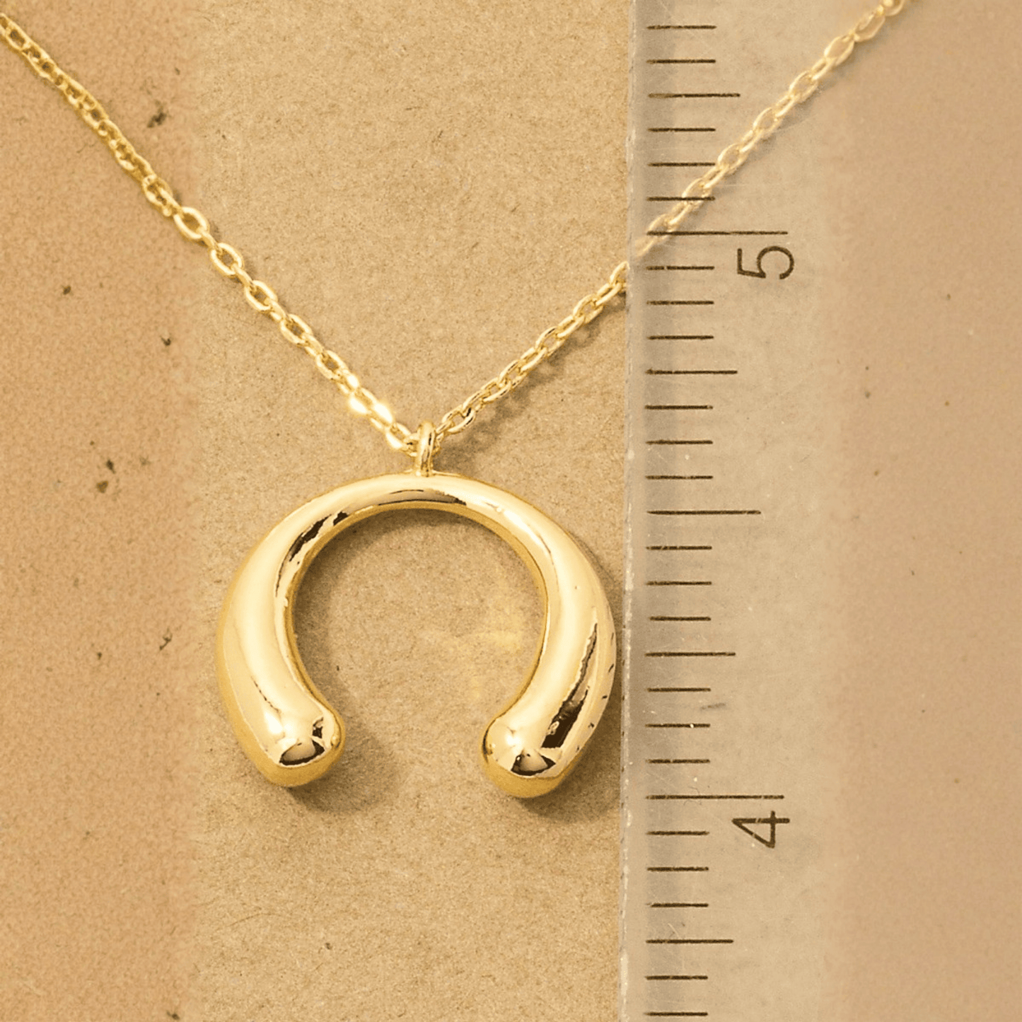 18K Gold Plated Crescent Tear Pendant Necklace