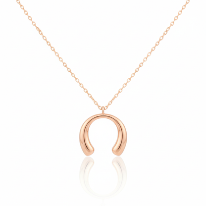 18K Gold Plated Crescent Tear Pendant Necklace