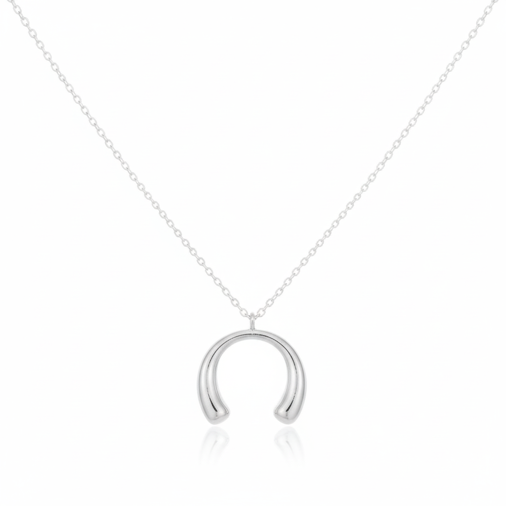 18K Gold Plated Crescent Tear Pendant Necklace