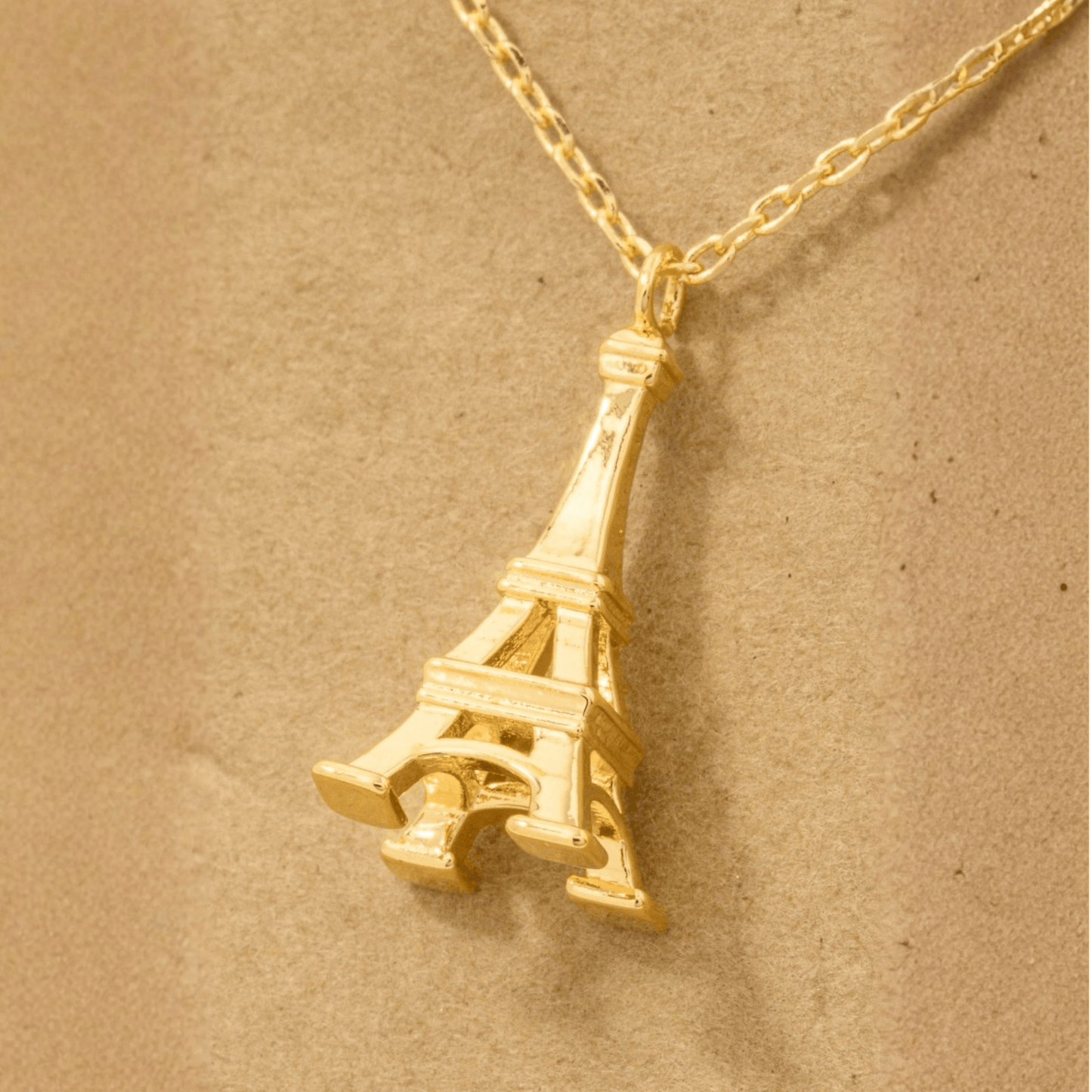 18K Gold Plated Eiffel Tower Pendant Necklace