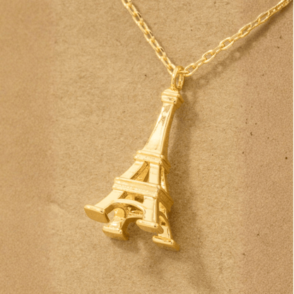 18K Gold Plated Eiffel Tower Pendant Necklace