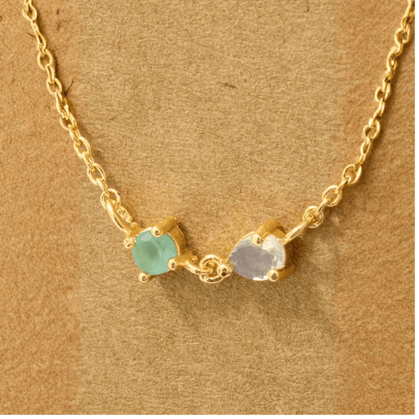 18K Gold Plated Circle and Teardrop CZ Pendant Necklace