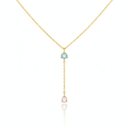 18K Gold Plated CZ Gems Y Chain Necklace